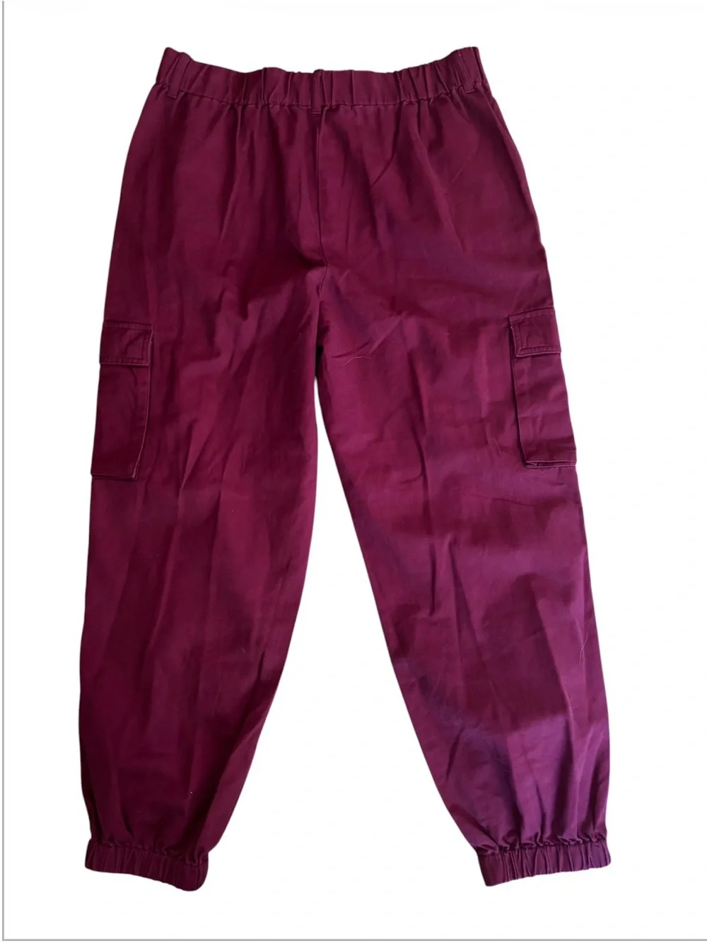 Maroon Red 100% Cotton Cargo Pants Forever 21 XL Utility New Minimalist Cozy